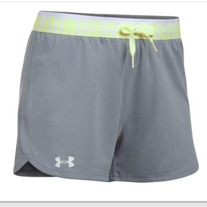 Light Grey Under Armor Play Up Shorts